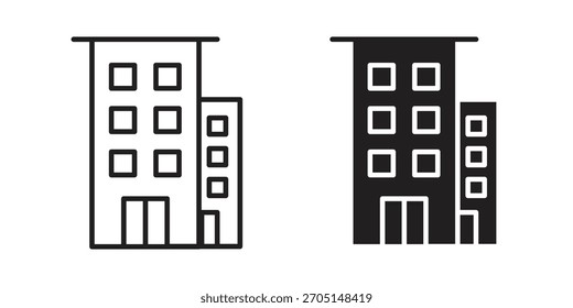 hotel icon vector modern flat and stroke designs