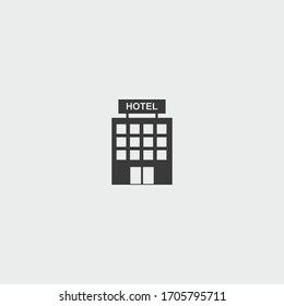 hotel icon. hotel vector on gray background