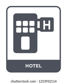 hotel icon vector on white background, hotel trendy filled icons from Hotel and restaurant collection, hotel simple element illustration