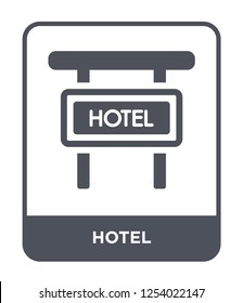 hotel icon vector on white background, hotel trendy filled icons from Hotel and restaurant collection, hotel simple element illustration