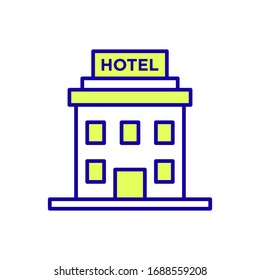 Icono de hotel vector sobre fondo blanco