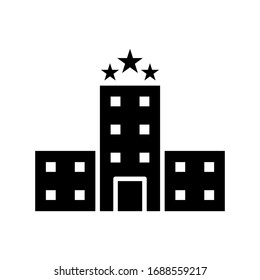 Icono de hotel vector sobre fondo blanco