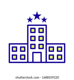 Hotel icon vector on white background