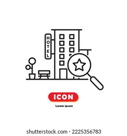 Hotel icon vector on white background. building for banner, logo, website