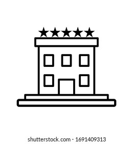 Hotel icon vector in outline style