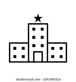 Vector de icono del hotel en forma de contorno