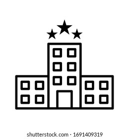 Hotel-Symbol, Vektorgrafik im Skizzenstil