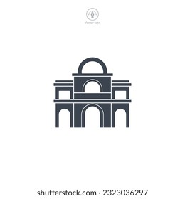 Hotel icon vector represents a stylized accommodation facility, signifying hospitality, travel, tourism, luxury, comfort, and guest services