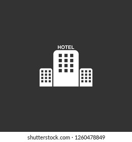hotel icon vector. hotel sign on black background. hotel icon for web and app