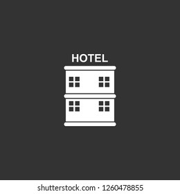 hotel icon vector. hotel sign on black background. hotel icon for web and app
