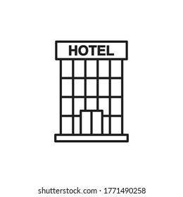 símbolo de signo del vector de icono de hotel