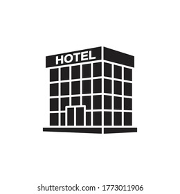 símbolo de signo del vector de icono de hotel