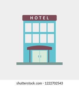 Hotel icon vector with simple design 