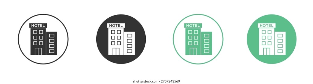 Vector del icono del hotel, símbolo, ilustraciones del logotipo