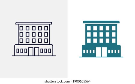 Plantilla vectorial de icono del hotel, Conceptos de icono de diseño de viajes, Diseño creativo