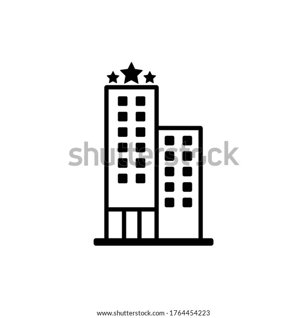Hotel icon vector in trendy flat style\
isolated on white\
background