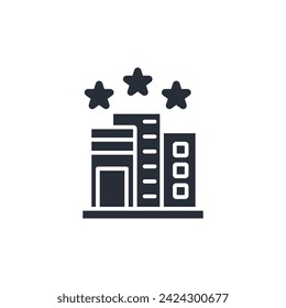Icono del hotel. vector.Curso editable.Signo de estilo lineal para uso de diseño web,logotipo.Ilustración de símbolo.