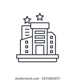 Hotel icon. vector.Editable stroke.linear style sign for use web design,logo.Symbol illustration.