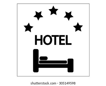 Hotel icon. Hotel vector.Vector silhouette of the bed.Sleeping .Vector icon.