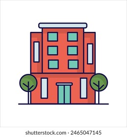 hotel icon with white background vector stock illustration