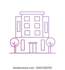 hotel icon with white background vector stock illustration