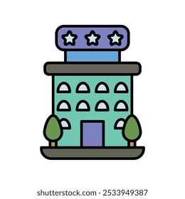 hotel icon with white background vector stock illustration