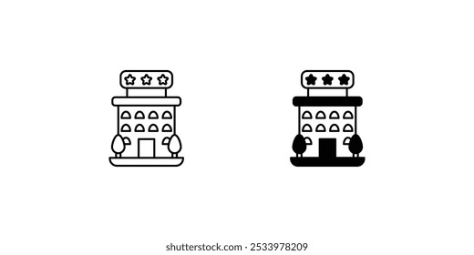 hotel icon with white background vector stock illustration