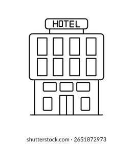 Hotelsymbol auf weißem Hintergrund, Vektorgrafik