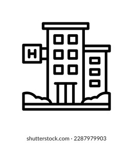 icono de hotel para tu sitio web, móvil, presentación y diseño de logotipo.