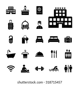 Hotel Icons. Accommodation Icon. Vector Illustration. EPS10