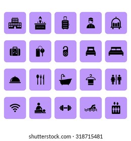 Hotel icons. Accommodation icon. Vector Illustration. EPS10