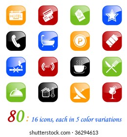 Hotel icons - color series