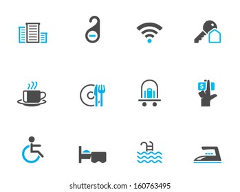 Hotel icons in duo tone colors