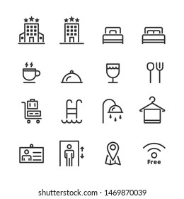 hotel icons . line vector   