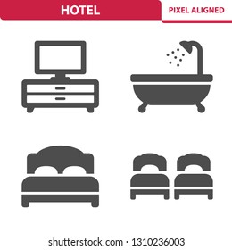 Hotel Icons. Professional, pixel perfect icons, EPS 10 format.