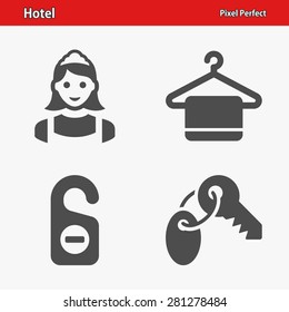 Hotel Icons. Professional, pixel perfect icons optimized for both large and small resolutions. EPS 8 format.