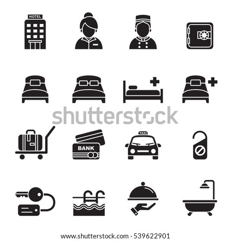 Hotel icons set 1.