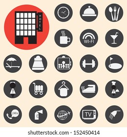 Hotel icons set