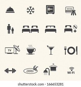 Hotel icons set