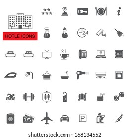 Hotel icons set