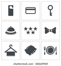 hotel icons set 