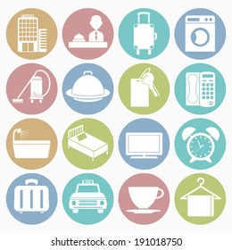 hotel icons set 