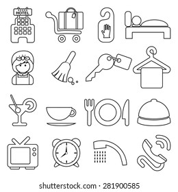 Hotel icons set