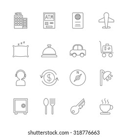 hotel icons set