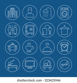 hotel icons set