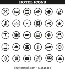 Hotel icons set.