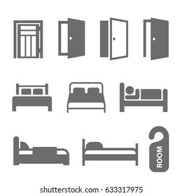 Hotel icons set.