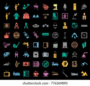 Hotel icons set