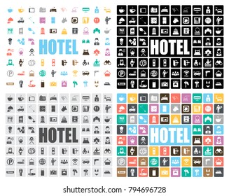 Hotel icons set