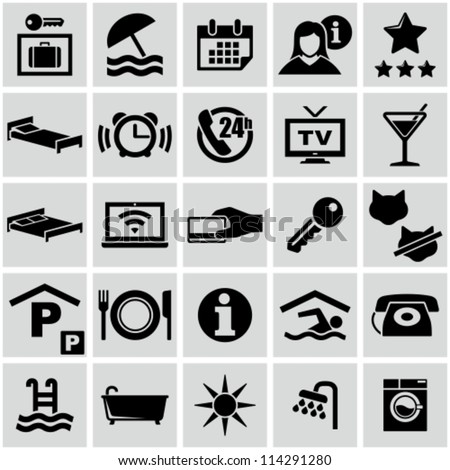 Hotel icons set